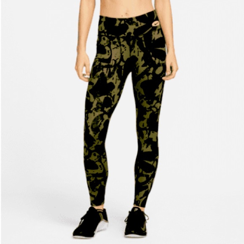 Nike Womens Dri-FIT Indy Icon Clash Legging (DM0668-222 Green Black Size XXL)